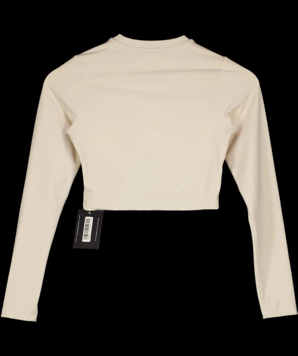 NKD Apparel Beige Long Sleeve Basic Crop Tee Sand BEIGE, size UK S — label