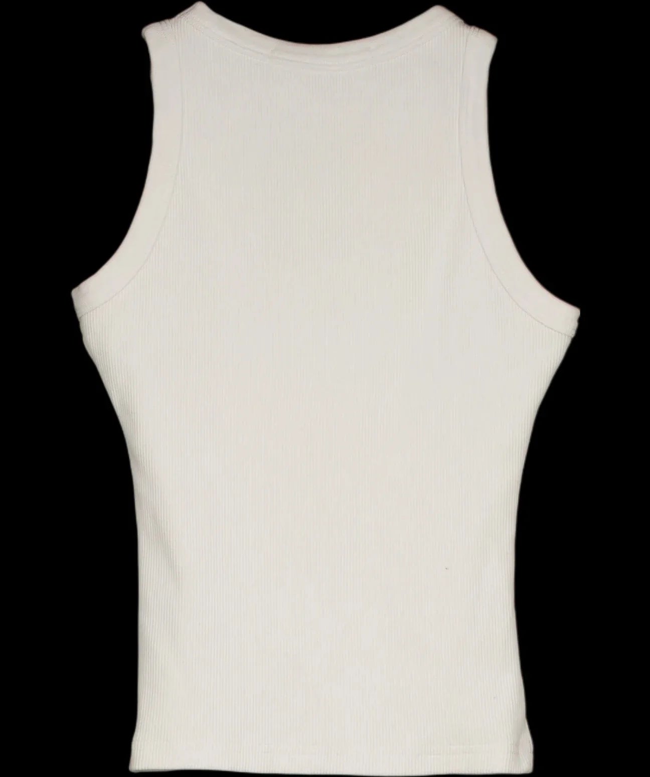 Milana Studios White Core Ribbed Racer Vest White, size UK S — label