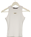Milana Studios White Core Ribbed Racer Vest White, size UK S — front