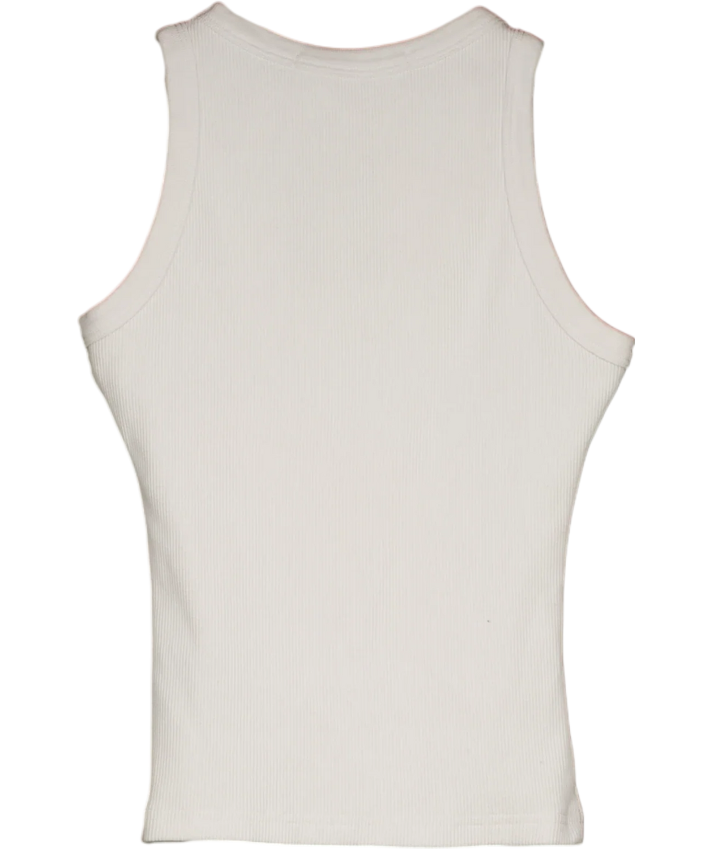 Milana Studios White Core Ribbed Racer Vest White, size UK S — back