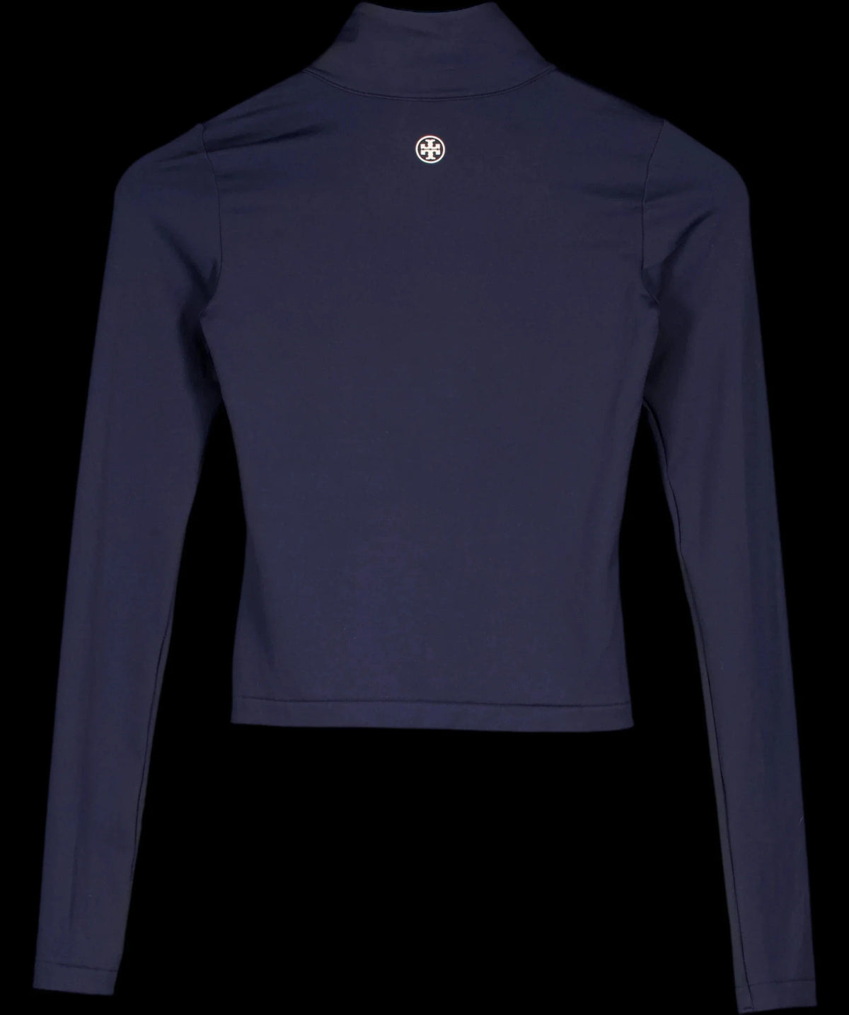 TORY BURCH SPORT Blue Cropped Half-Zip Long-Sleeve Top Navy BLUE, size UK XS — label