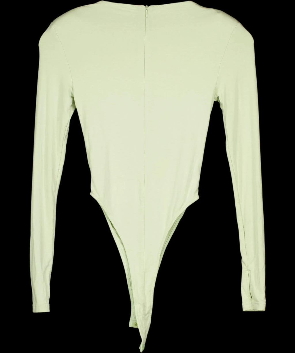 WANDERDOLL Green PALE Green High-Cut Long Sleeve Bodysuit, size UK XS — label