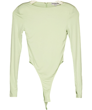 WANDERDOLL Pale Green High-cut Long Sleeve Bodysuit UK XS