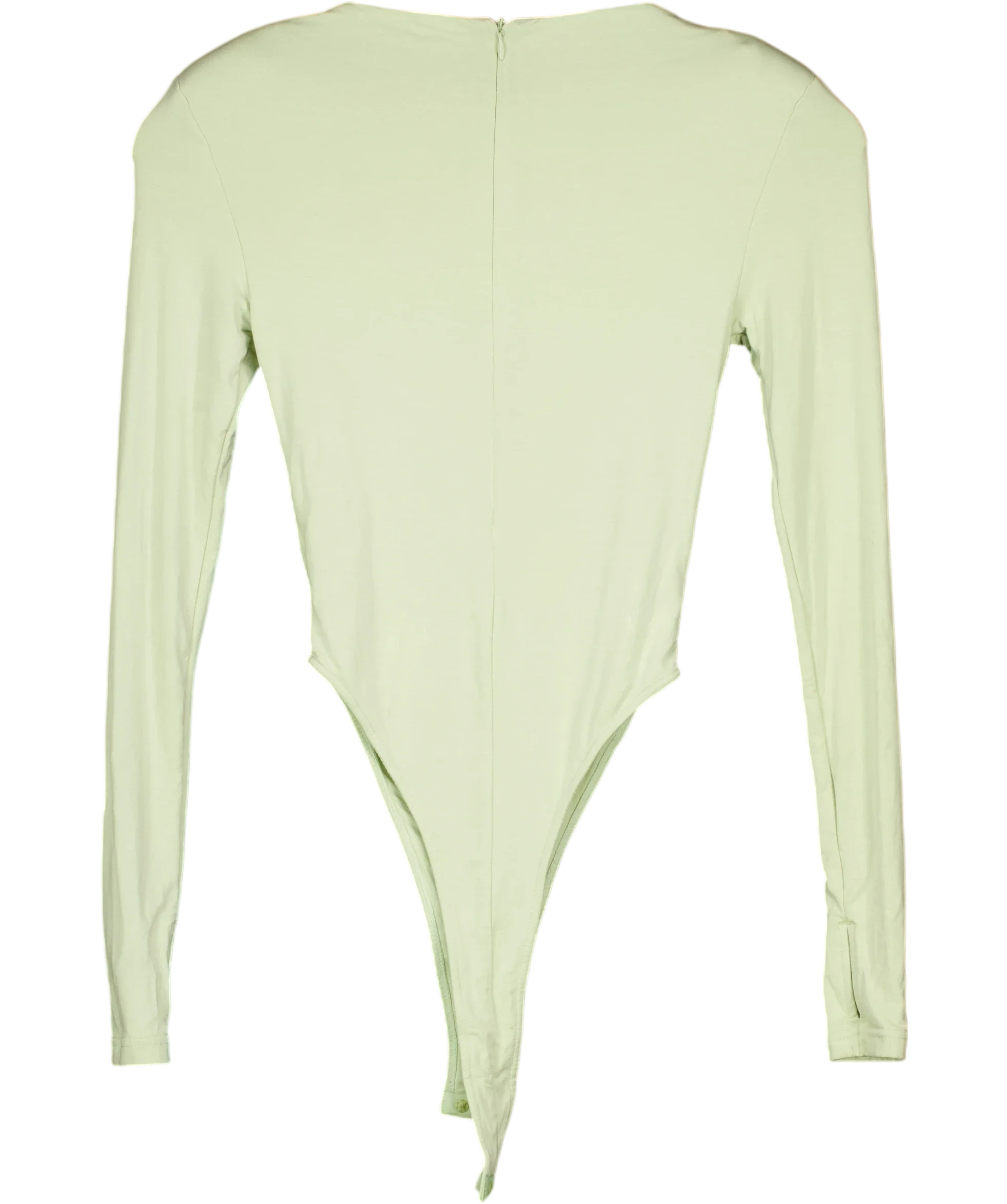 WANDERDOLL Green PALE Green High-Cut Long Sleeve Bodysuit, size UK XS — back