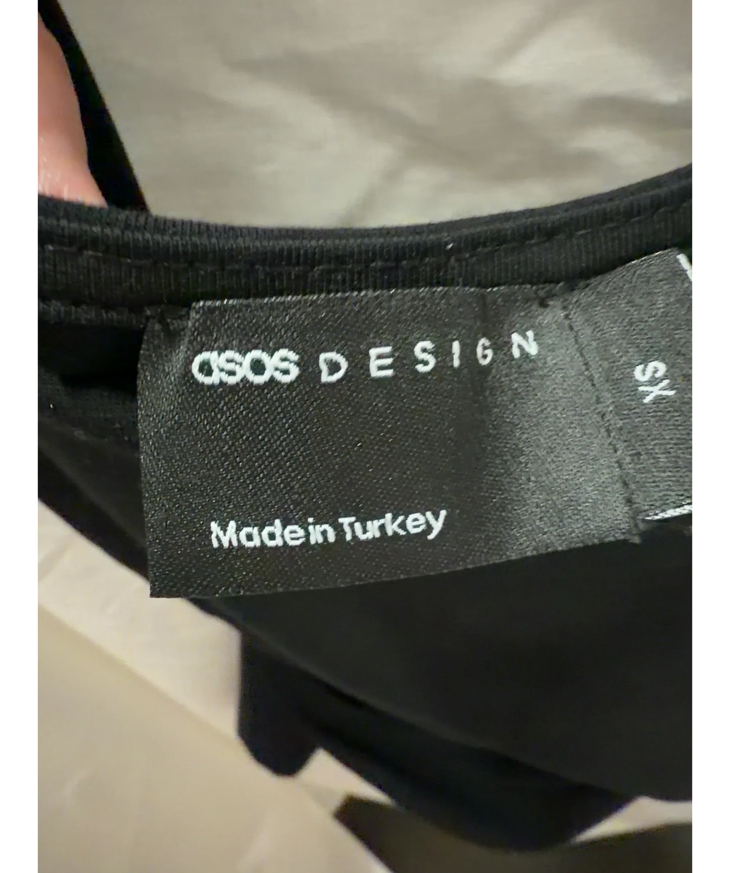 ASOS Black Black Cut-Out Back Tank Top, size UK XS — detail