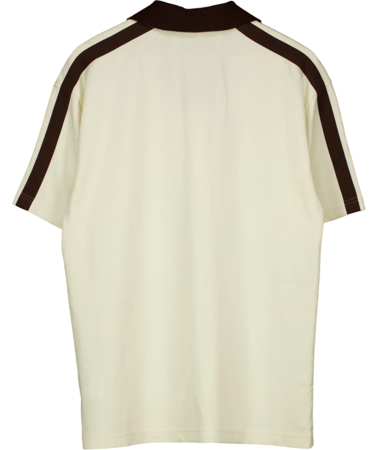 ANN ANDELMAN Cream Contrast Trim V-Neck Polo Jersey Cream, size UK M — back