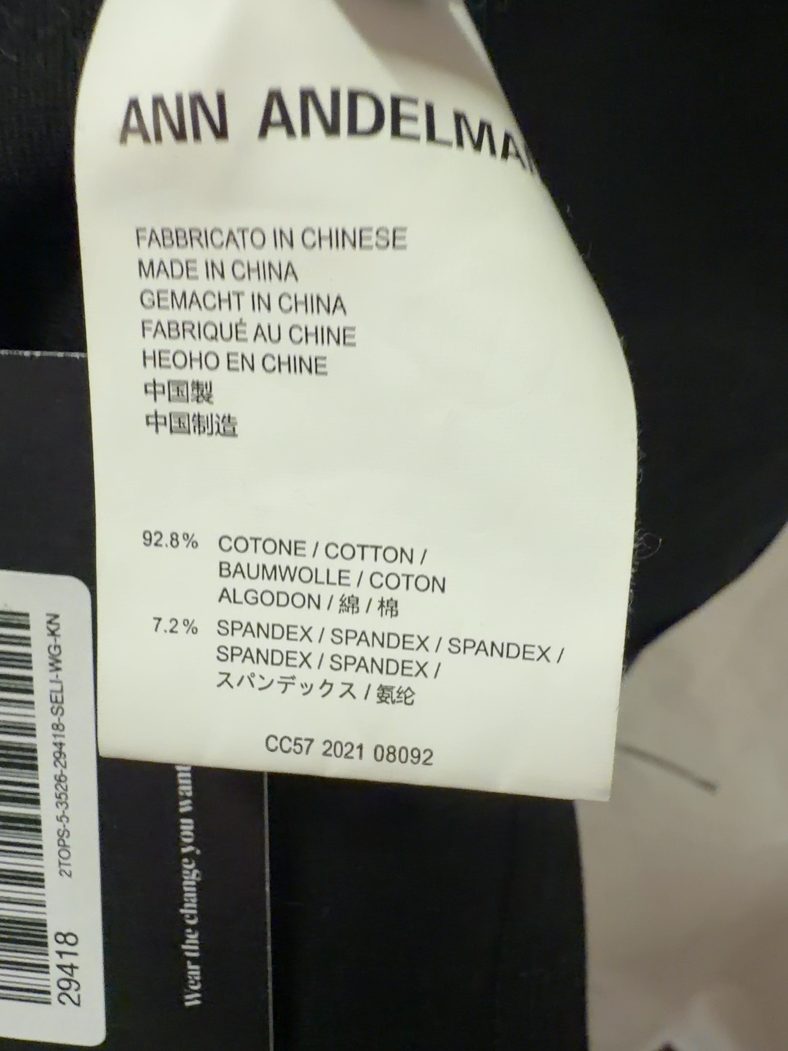 ANN ANDELMAN Black Colour, size UK XS — label