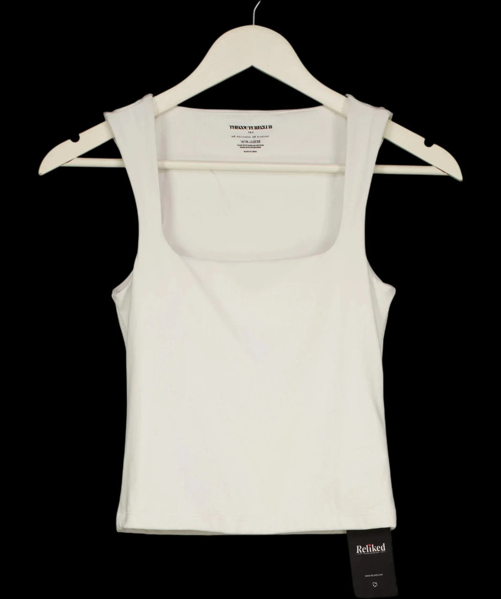The Couture Club Beige Square Neck Sculpting Vest Stone BEIGE, size UK 8 — care label