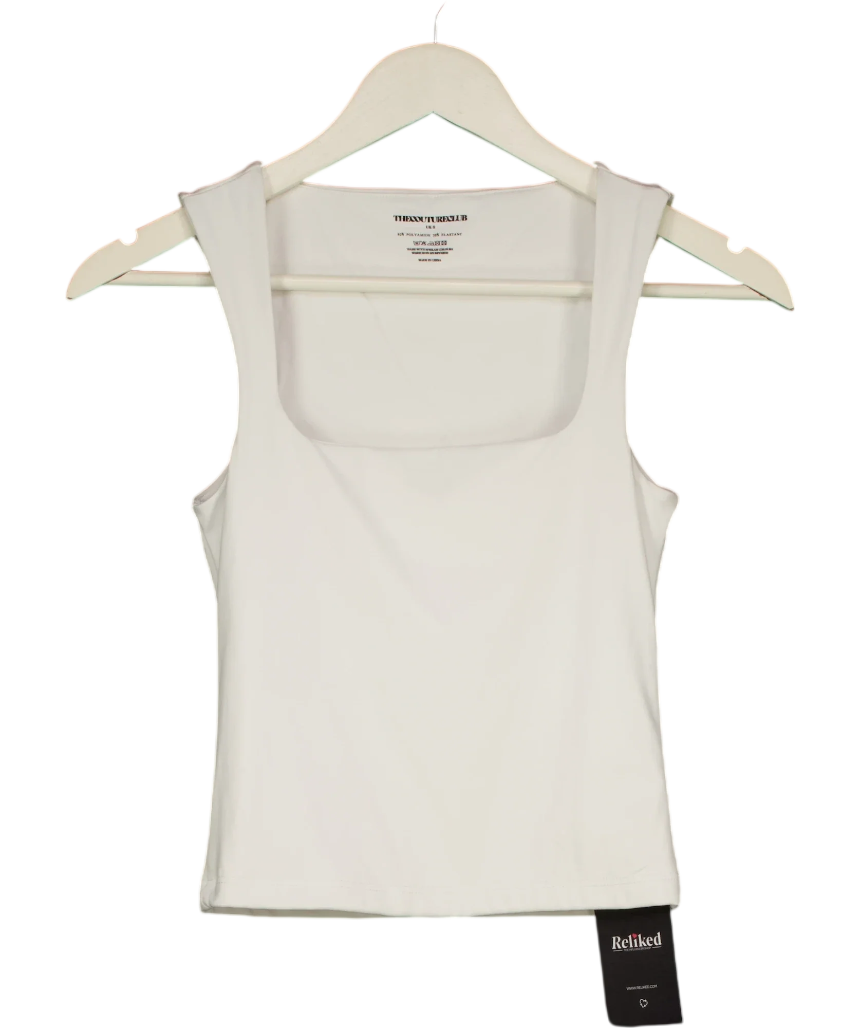 The Couture Club Beige Square Neck Sculpting Vest Stone BEIGE, size UK 8 — front