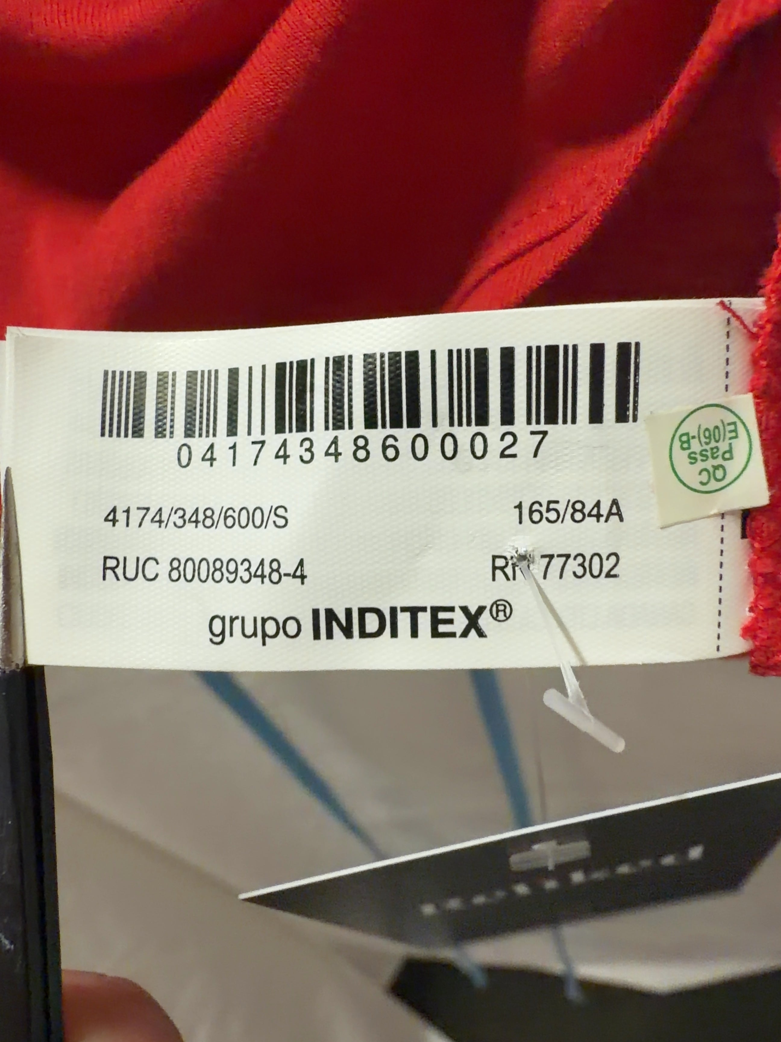 ZARA Red Double Effect Red T-Shirt and Light Blue Halter Layer Set, size UK S — label