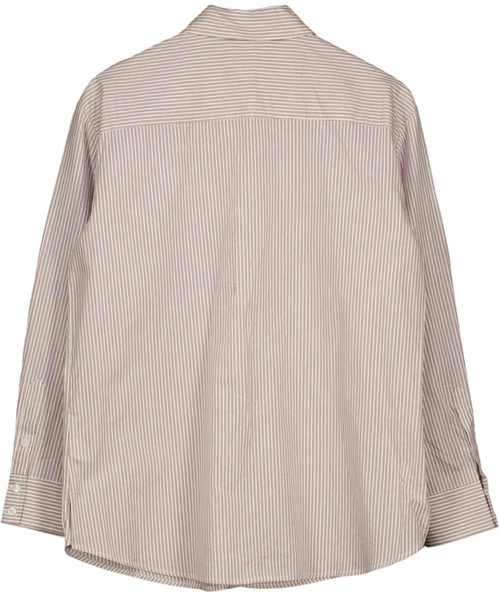 Guess White Lauriane Beige and White Striped Logo Shirt, size UK S — back