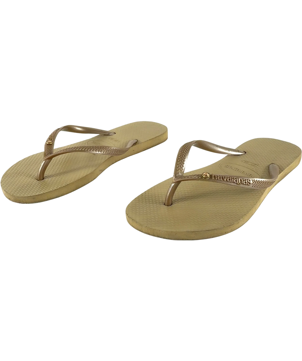 Havaianas gold Slim Flip-Flops, size UK 5 EU 38 👠 — label