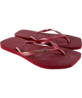 Havaianas burgundy Slim Logo Metallic, size UK 6 EU 39 👠 — front