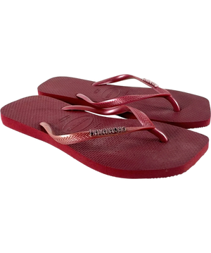 Havaianas Slim Logo Metallic Red Flip Flops UK 6 EU 39
