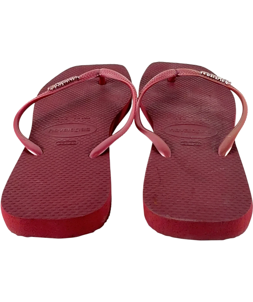 Havaianas burgundy Slim Logo Metallic, size UK 6 EU 39 👠 — back
