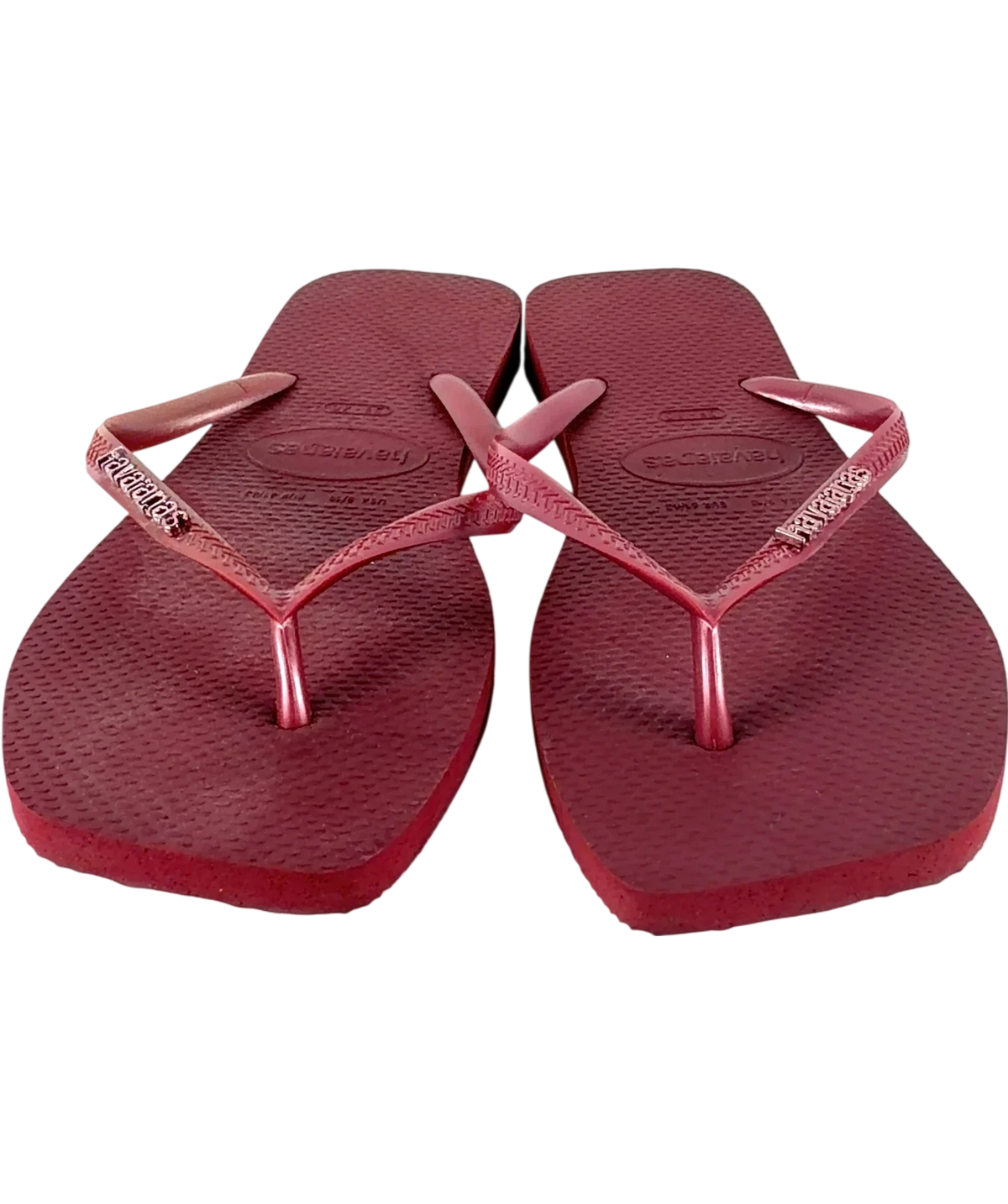 Havaianas burgundy Slim Logo Metallic, size UK 6 EU 39 👠 — detail