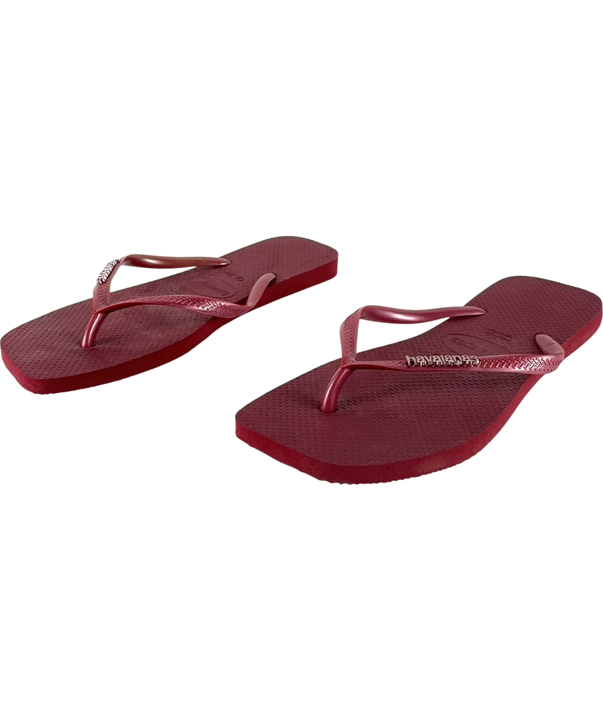 Havaianas Slim Logo Metallic Red Flip Flops UK 6 EU 39 — Side (both)