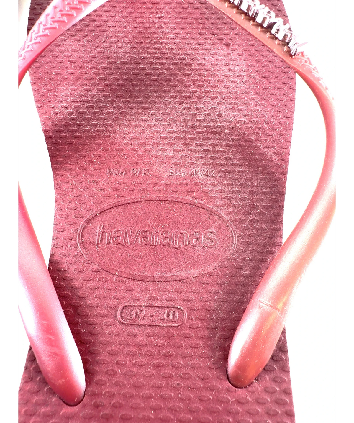 Havaianas Slim Logo Metallic Red Flip Flops UK 6 EU 39 — Brand