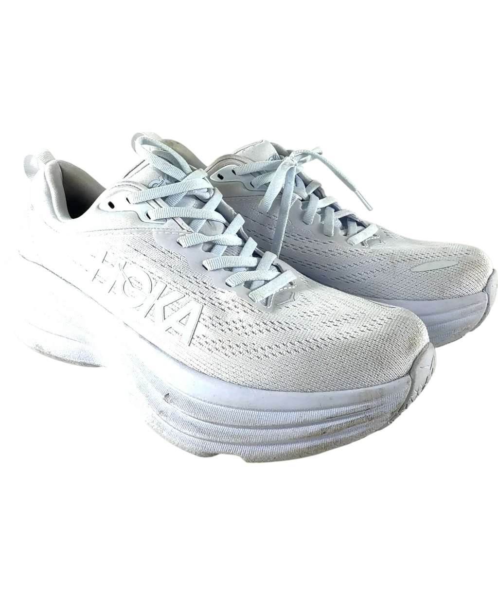 Hoka One One White Women's Bondi 8, size UK 6 — front