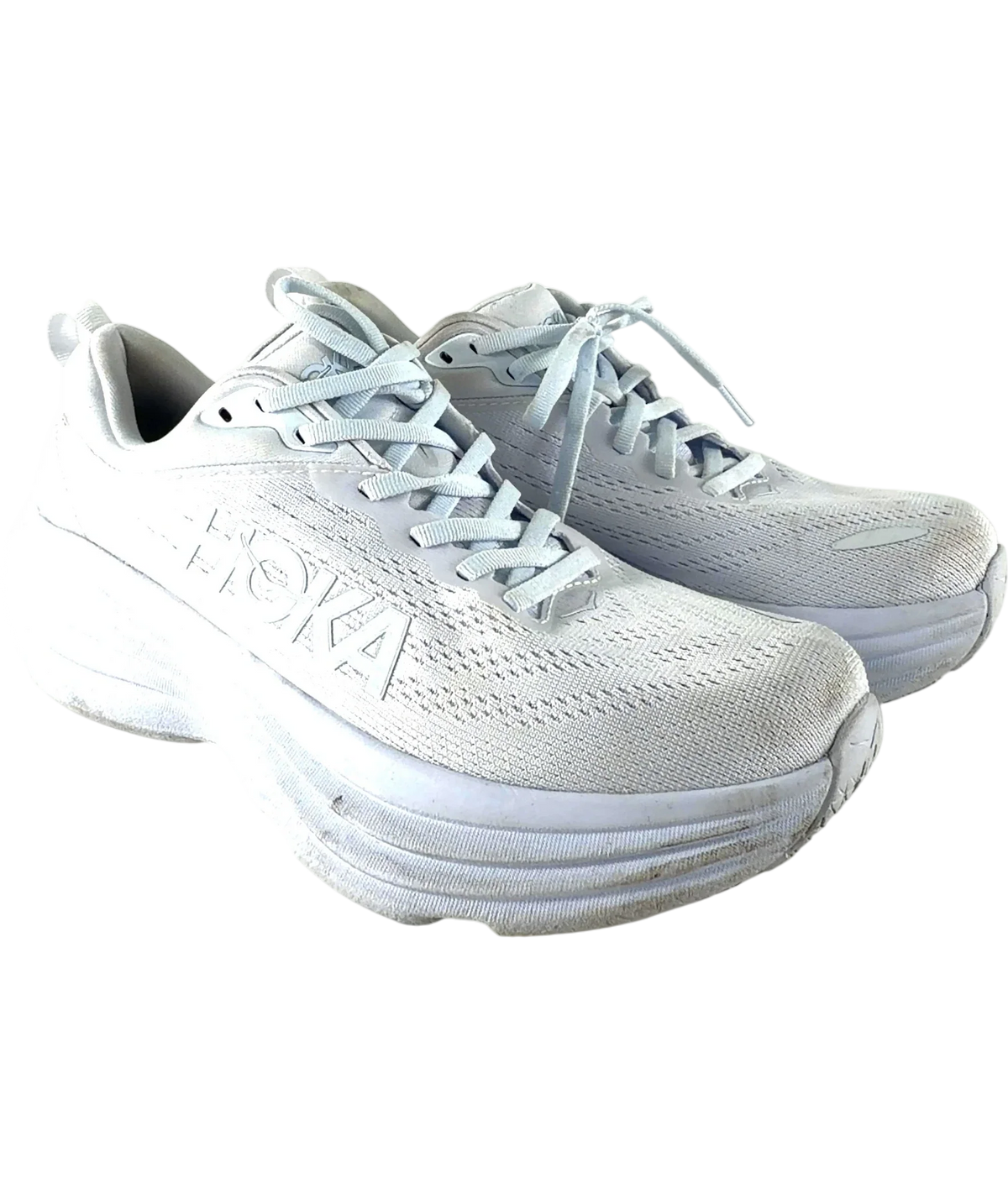 Hoka One One White Women's Bondi 8, size UK 6 — front