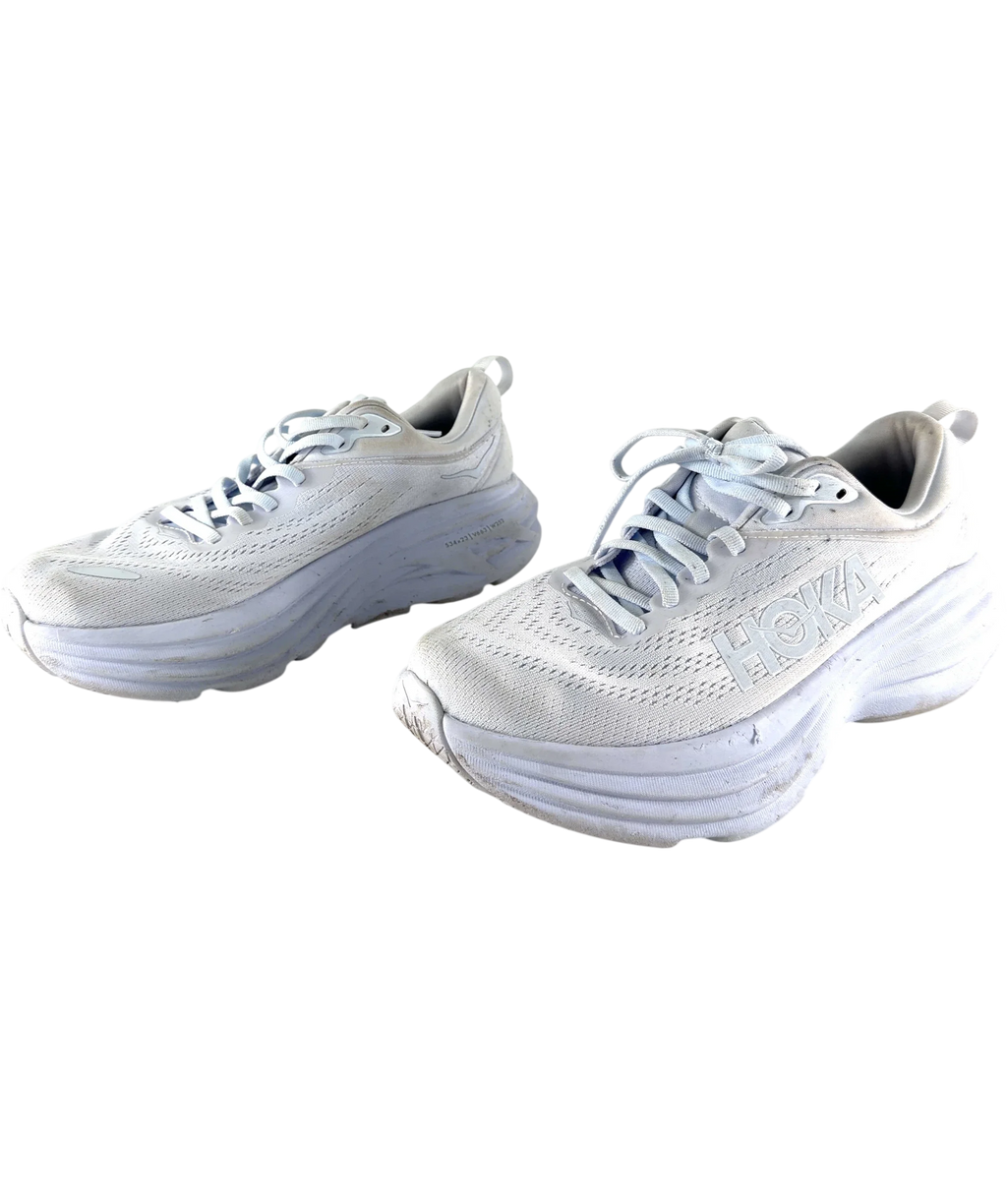 Hoka One One White Women's Bondi 8, size UK 6 — label