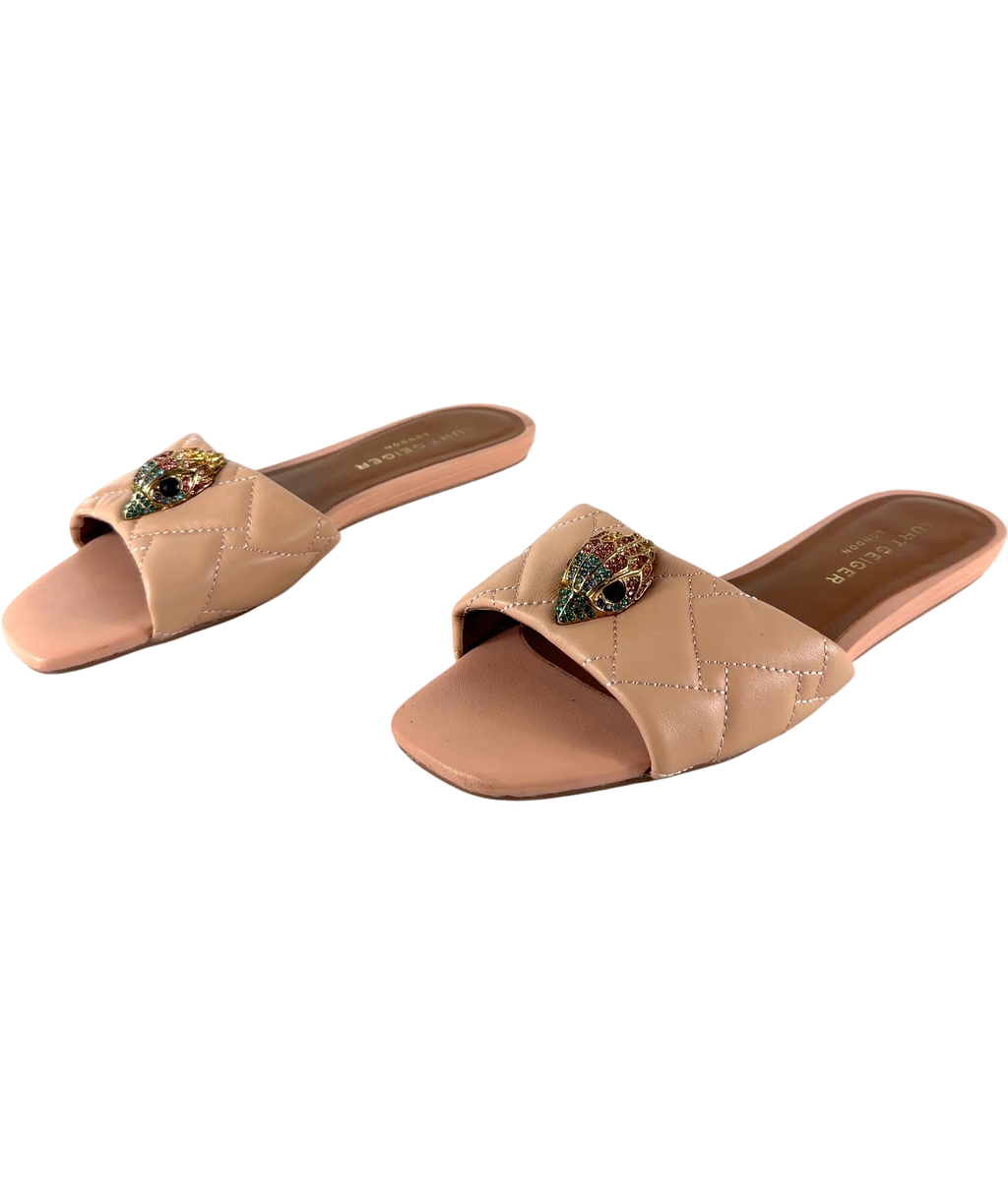 Kurt Geiger nude Kensington Flat Sandal, size UK 6 EU 39 👠 — label