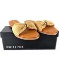 WHITE FOX Beige Bindi Slides, size UK 5 EU 38 👠 — front