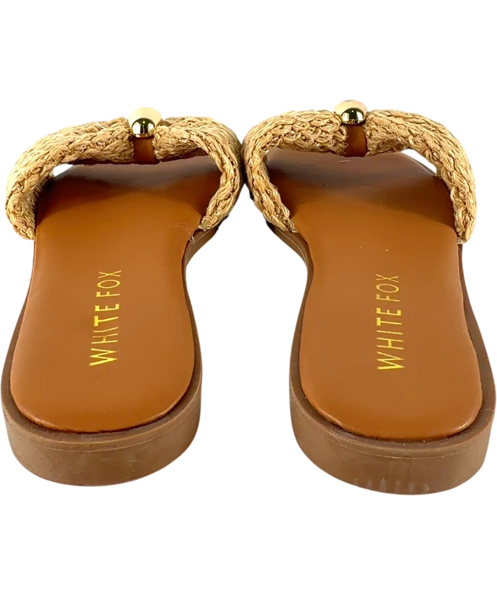 WHITE FOX Beige Bindi Slides, size UK 5 EU 38 👠 — back