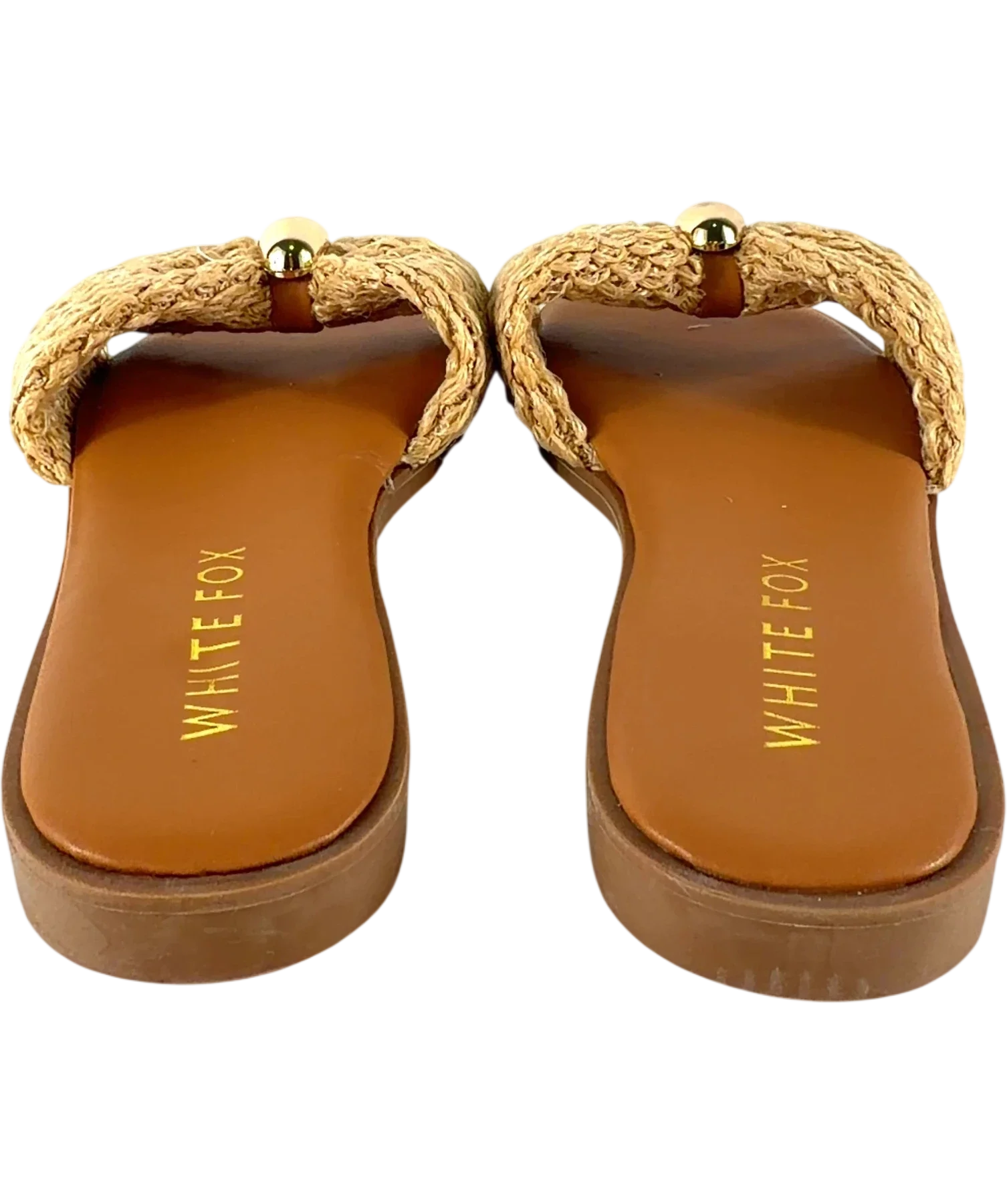 WHITE FOX Beige Bindi Slides, size UK 5 EU 38 👠 — back