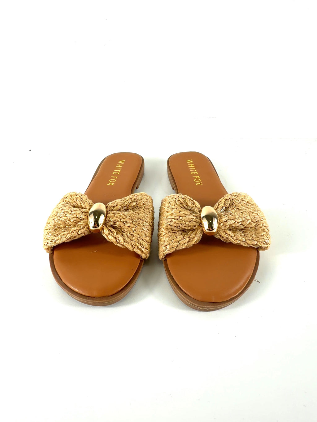 WHITE FOX Beige Bindi Slides, size UK 5 EU 38 👠 — detail