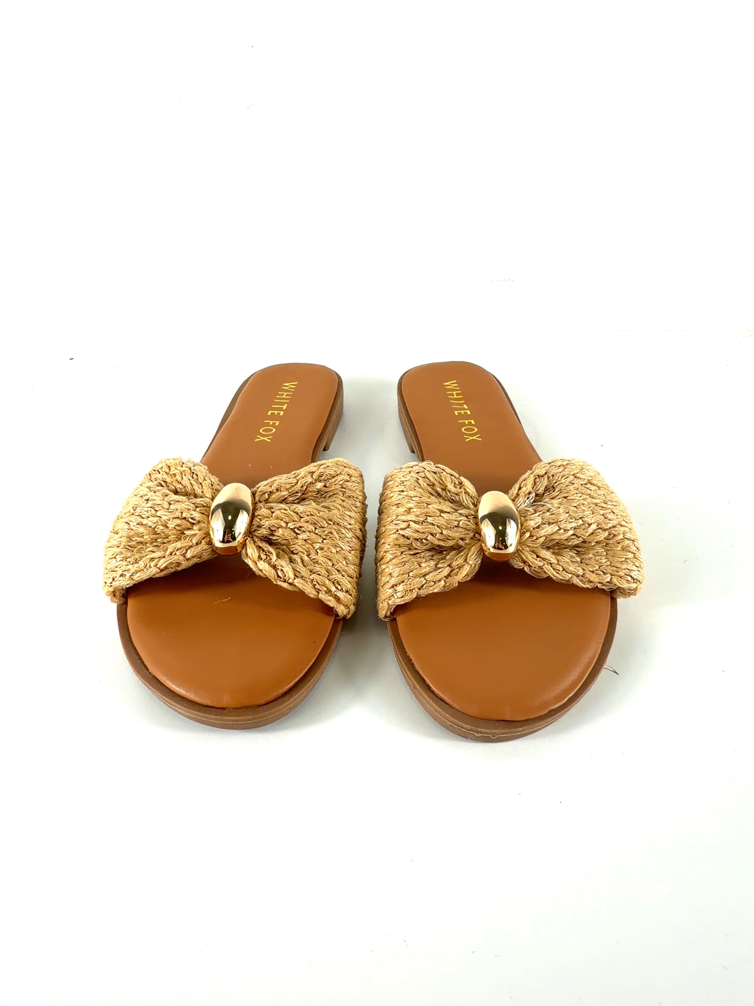 WHITE FOX Beige Bindi Slides, size UK 5 EU 38 👠 — detail
