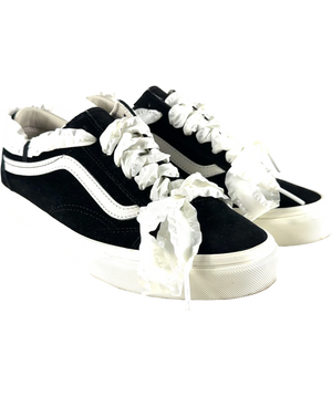 Vans Old Skool Lace-Trim Black White UK 5