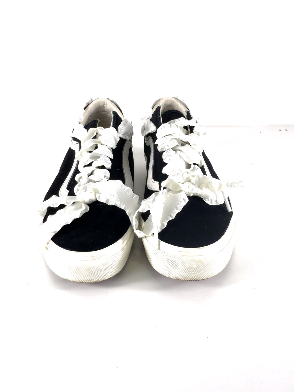 VANS Black Old Skool Lace-Trim / Coquette sneakers, size UK 5 EU 38 👠 — detail
