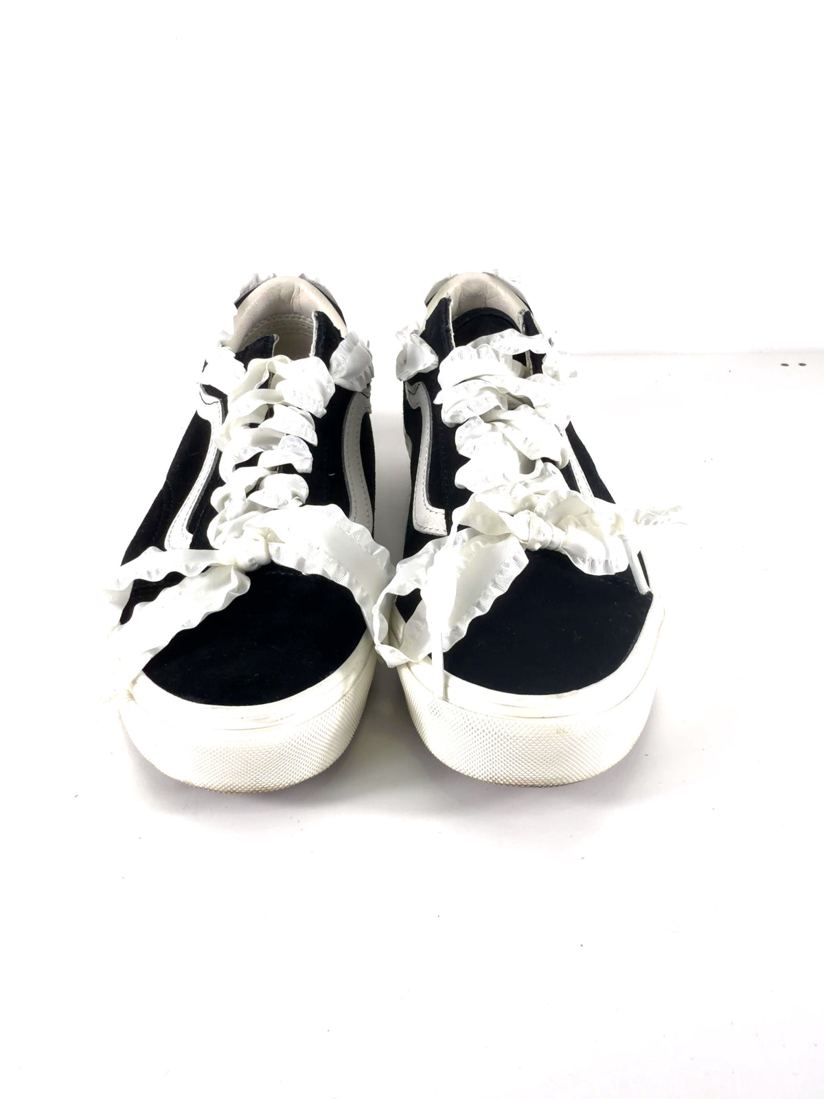 VANS Black Old Skool Lace-Trim / Coquette sneakers, size UK 5 EU 38 👠 — detail