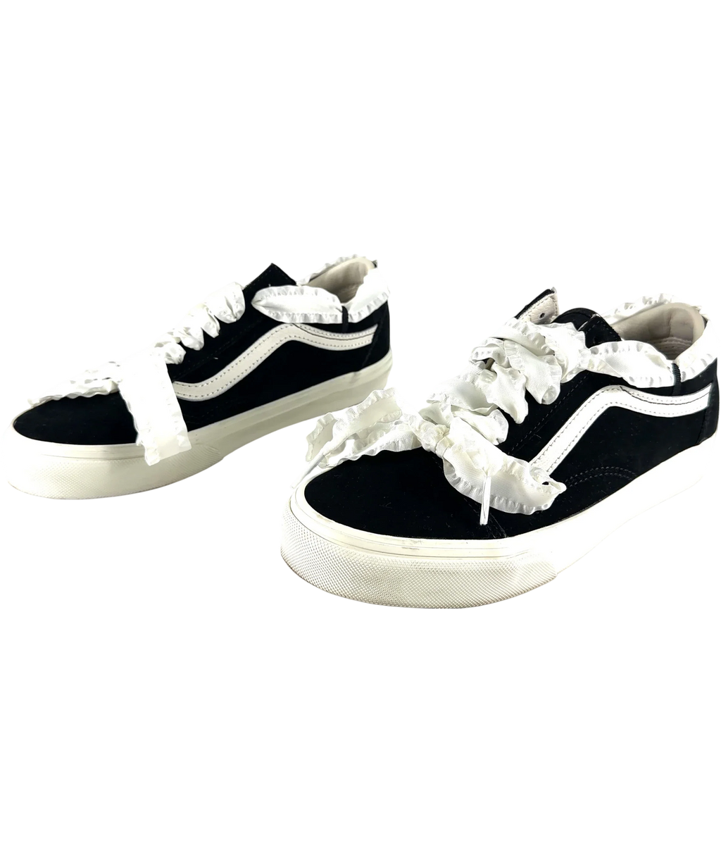 VANS Black Old Skool Lace-Trim / Coquette sneakers, size UK 5 EU 38 👠 — label