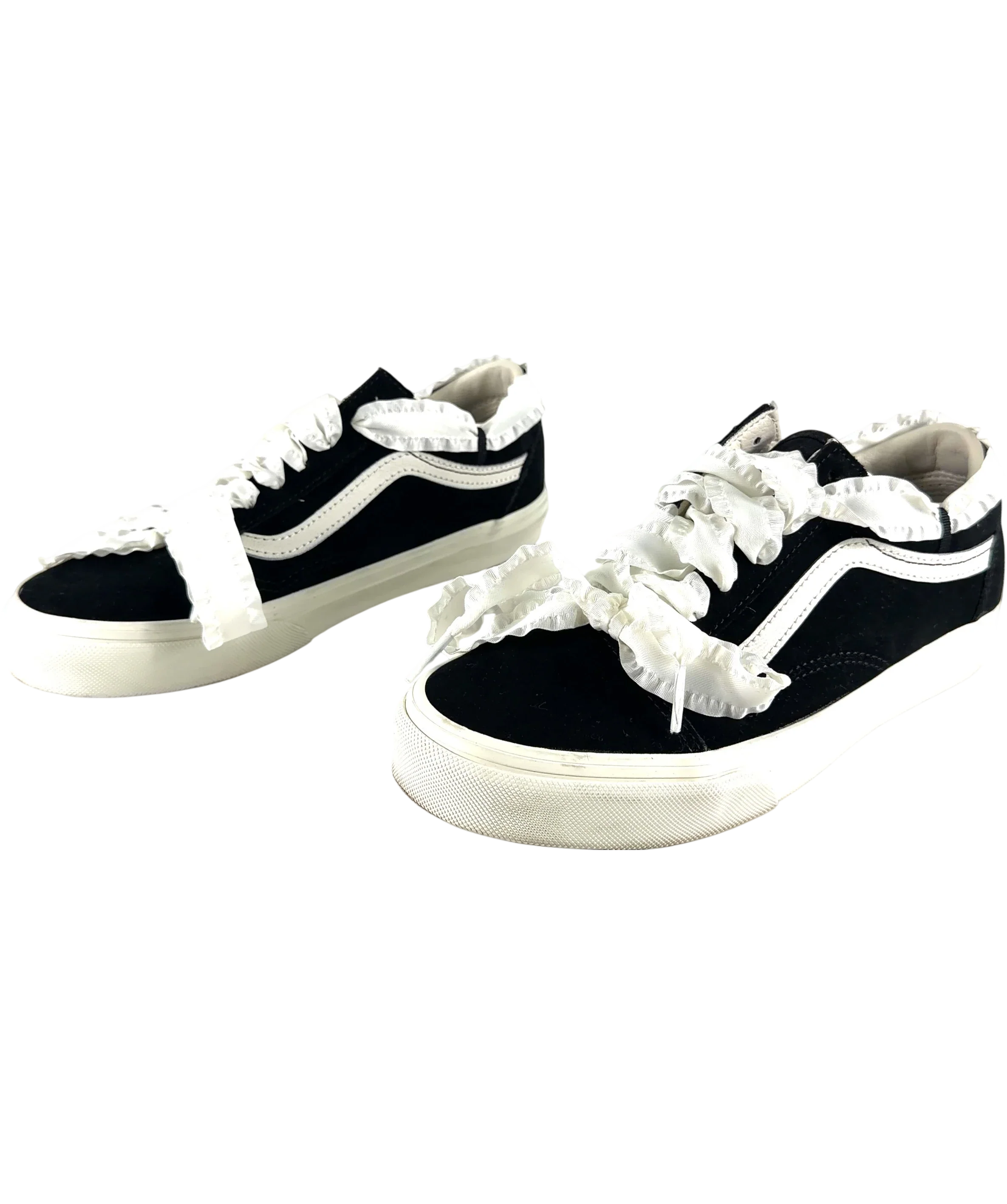 VANS Black Old Skool Lace-Trim / Coquette sneakers, size UK 5 EU 38 👠 — label