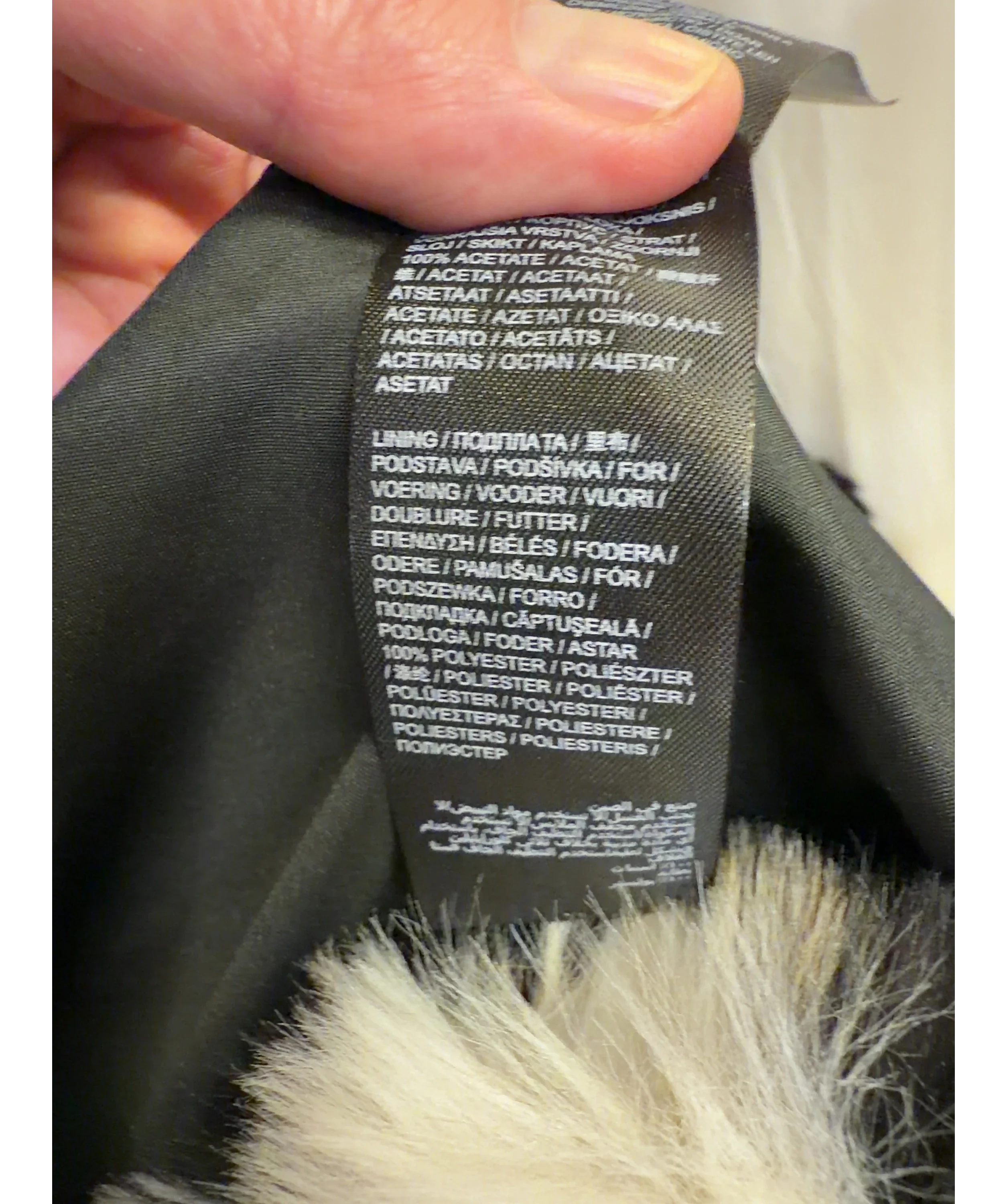 SimplyBe White Cow Print Faux Fur Longline Coat, size UK 10 — label