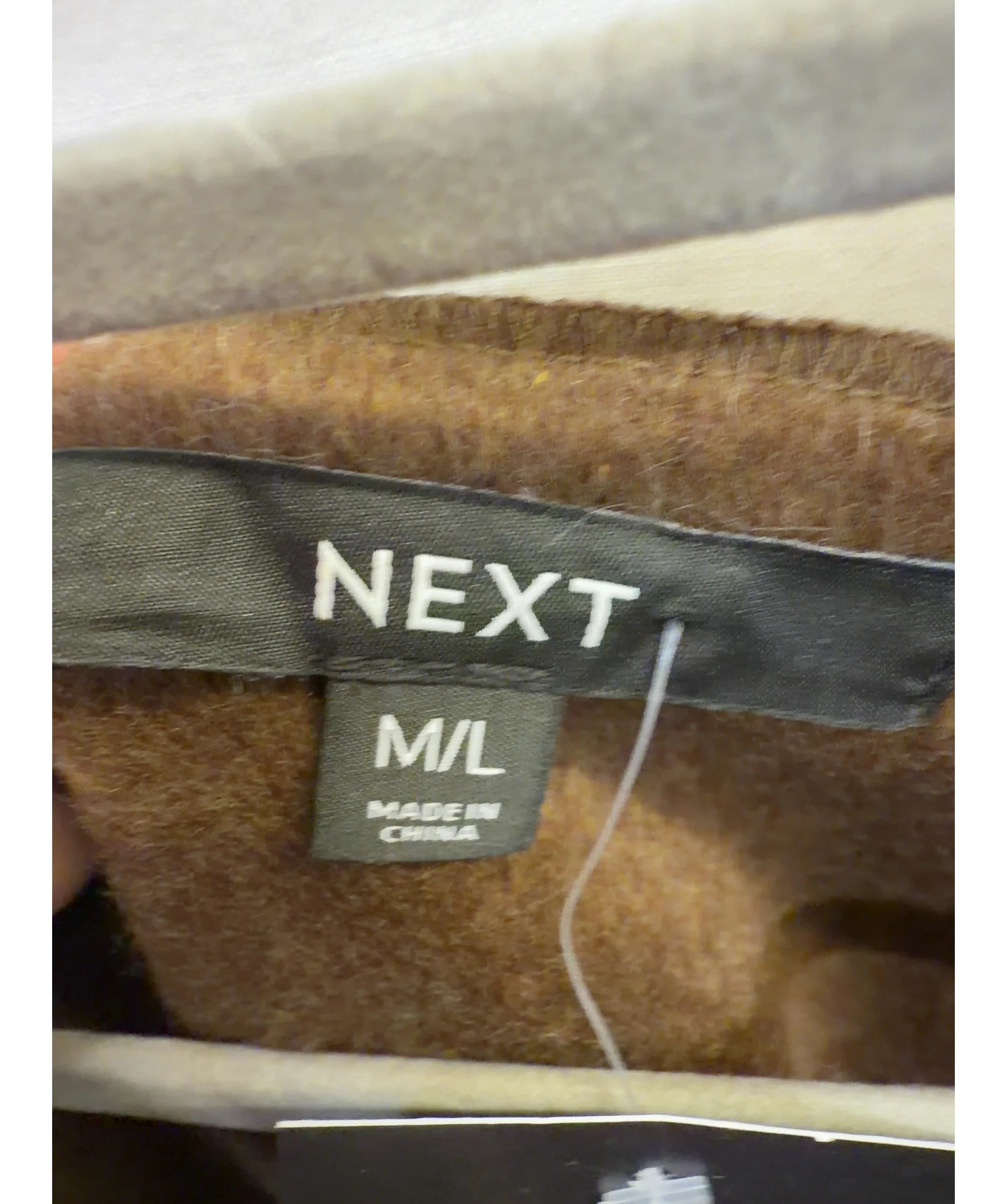 Next Brown Check Wrap Front Cape Poncho, size UK M/L — detail