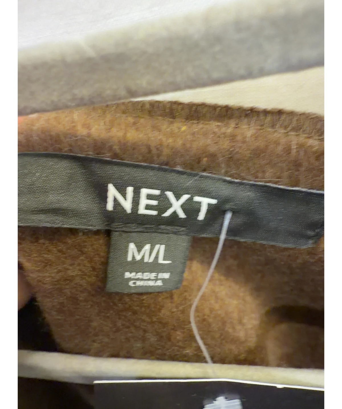 Next Brown Check Wrap Front Cape Poncho, size UK M/L — detail
