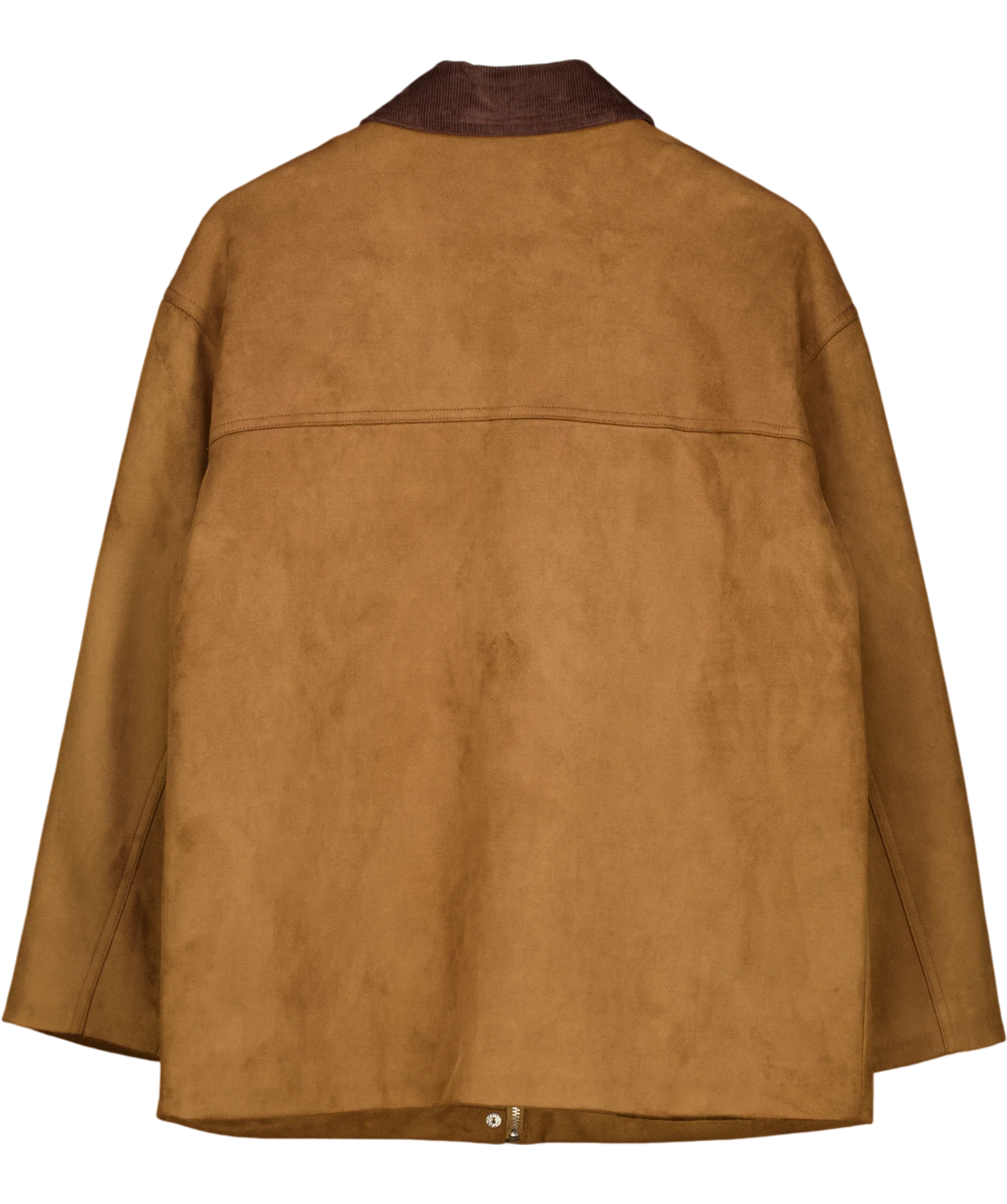 4th & Reckless Brown Shae Brown Faux Suede Contrast Collar Barn Jacket, size UK 10 — back