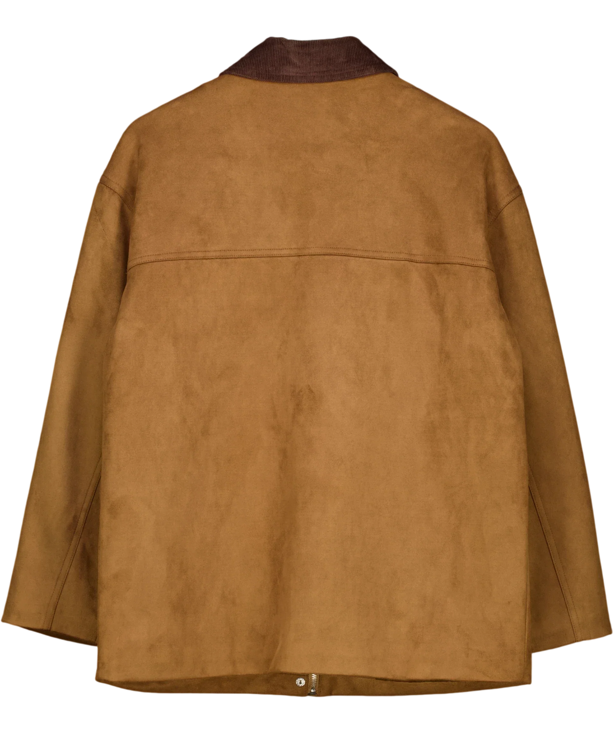 4th & Reckless Brown Shae Brown Faux Suede Contrast Collar Barn Jacket, size UK 10 — back