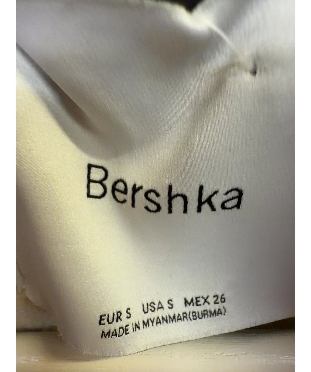 Bershka Cream Cream Wool Blend Double Breasted Trench Coat, size UK S — detail