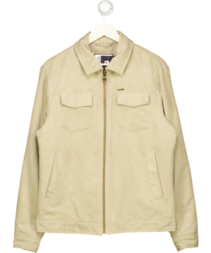 Guess Beige Faux Suede Zip Up Harrington Jacket UK M