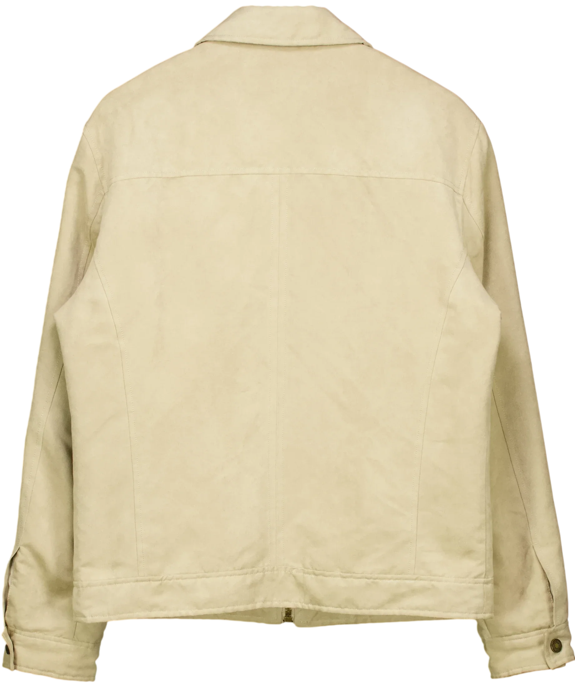 Guess Beige Beige Faux Suede Zip Up Harrington Jacket, size UK M — back