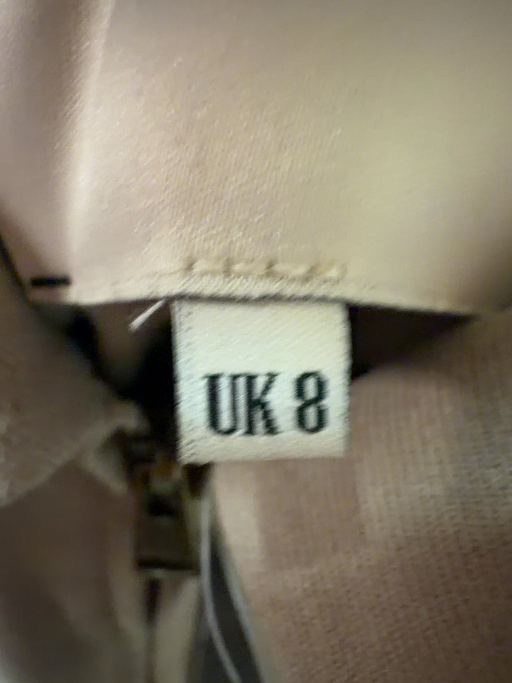 The Couture Club Beige Cropped Zip-Up Bomber Jacket Beige, size UK 8 — care label