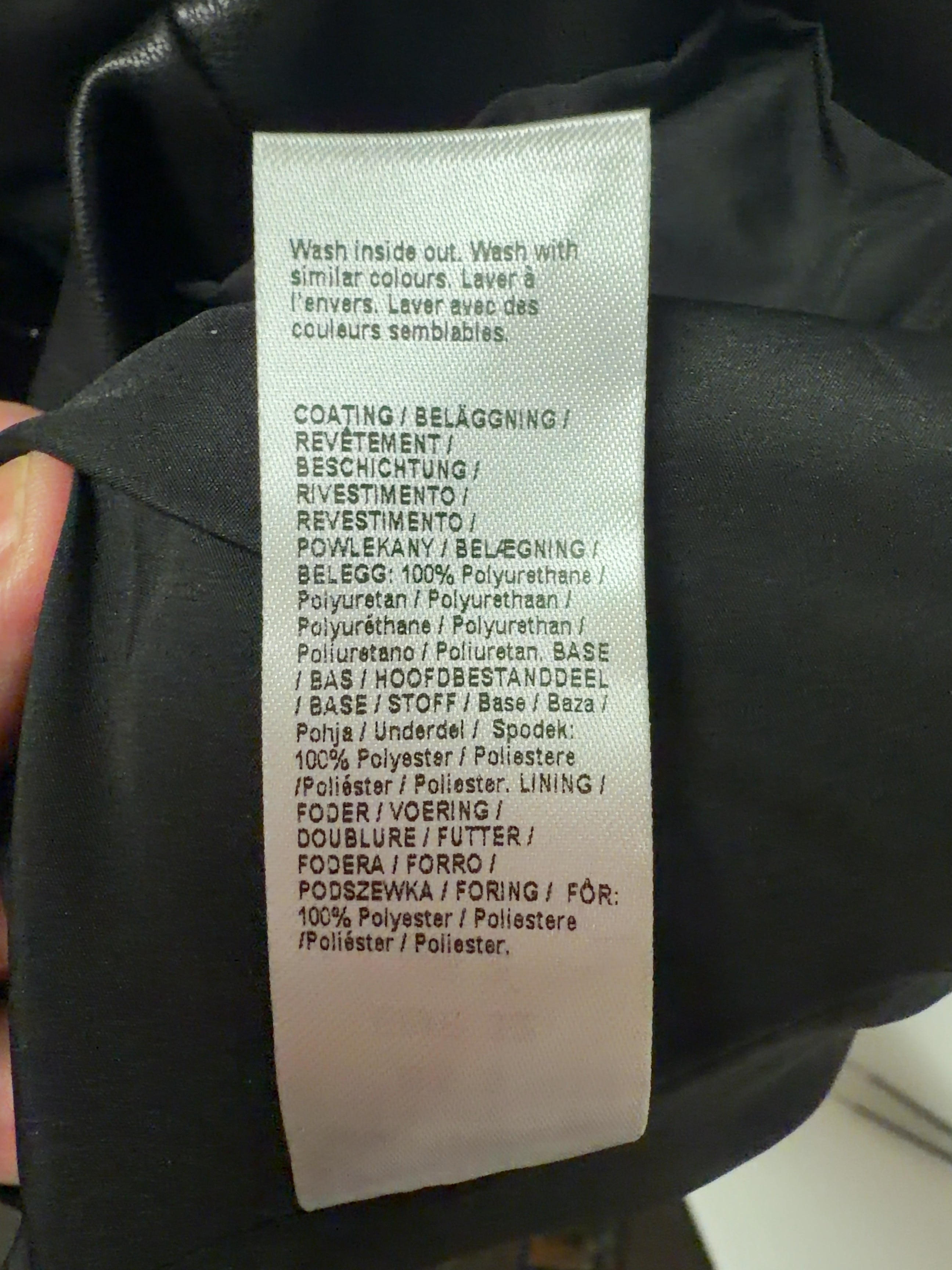 River Island Black Studios Somewhere To Go Faux Leather Blazer Black, size UK 6 — label