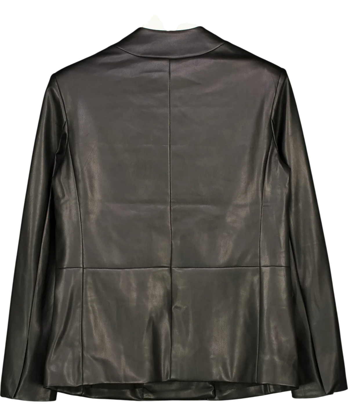 River Island Black Studios Somewhere To Go Faux Leather Blazer Black, size UK 6 — back