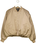River Island Beige Studios Somewhere To Go Oversized Bomber Jacket Beige, size UK S — front