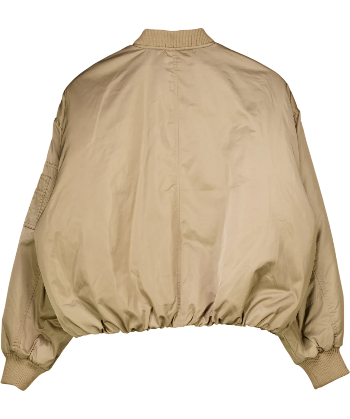 River Island Beige Studios Somewhere To Go Oversized Bomber Jacket Beige, size UK S — back