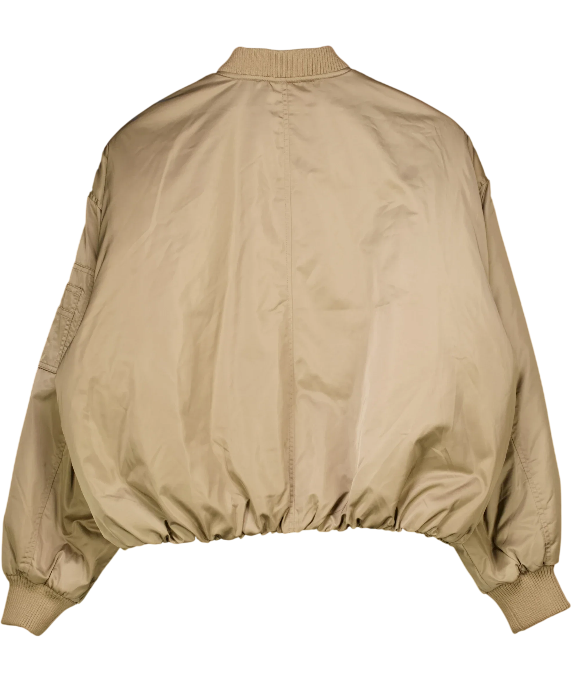 River Island Beige Studios Somewhere To Go Oversized Bomber Jacket Beige, size UK S — back